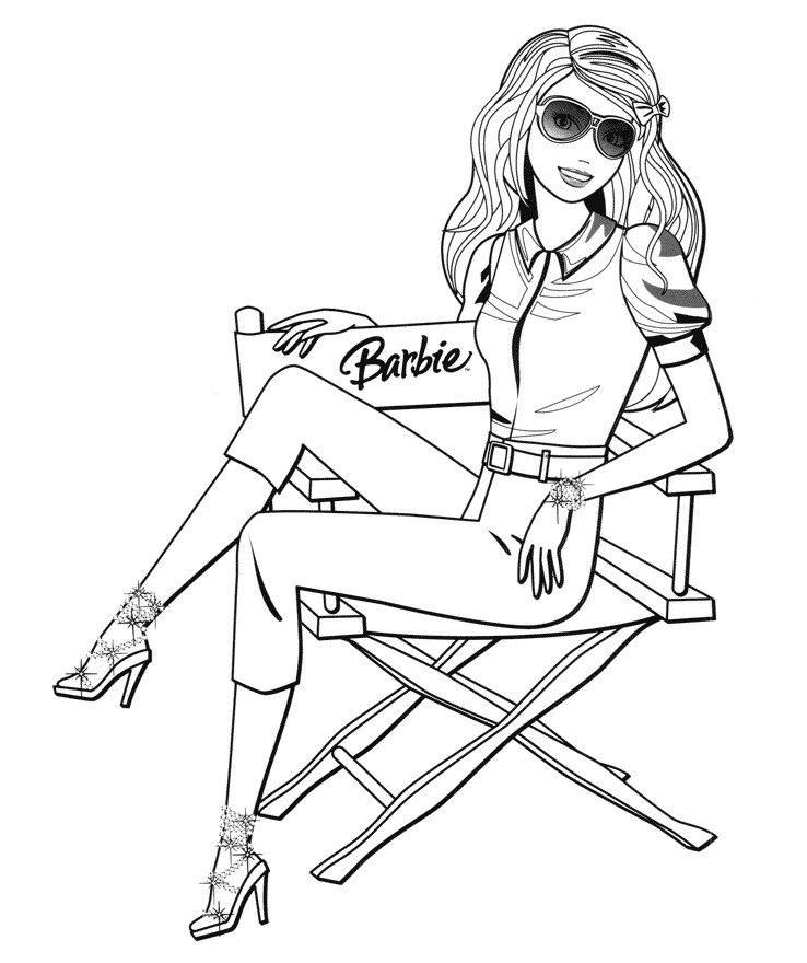 Раскраска Личный стул Барби