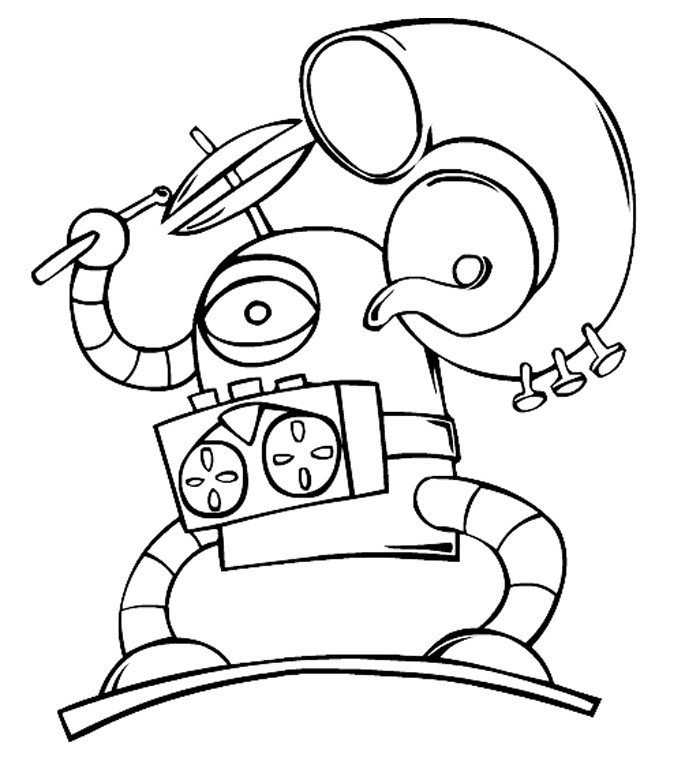 Раскраска Робот - ди-джей
