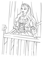 Раскраска Барби на балконе ждёт Кена