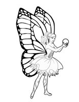 Раскраска Барби с фейскими крыльями