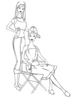 Раскраска Барби у парикмахера