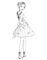 Раскраска Барби в коротком платье