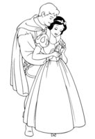Раскраска Белоснежка с принцем