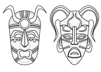Раскраска Этнические маски