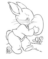 Раскраска Кролик нашёл пасхальное яйцо