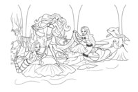 Раскраска Праздник русалочки Барби