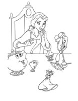 Раскраска Принцесса и сказочные персонажи