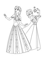 Раскраска принцессы Анна и Эльза