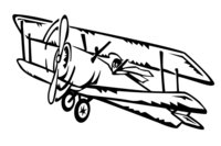 Раскраска Самолет-биплан