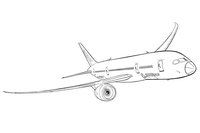 Раскраска Самолет Boeing 787 Dreamliner