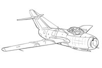 Раскраска Самолет МИГ-15
