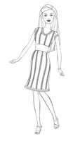 Раскраска Строгое платье Барби