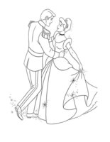 Раскраска Танцующие принц и принцесса