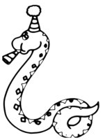 Раскраска У змеи День рождения