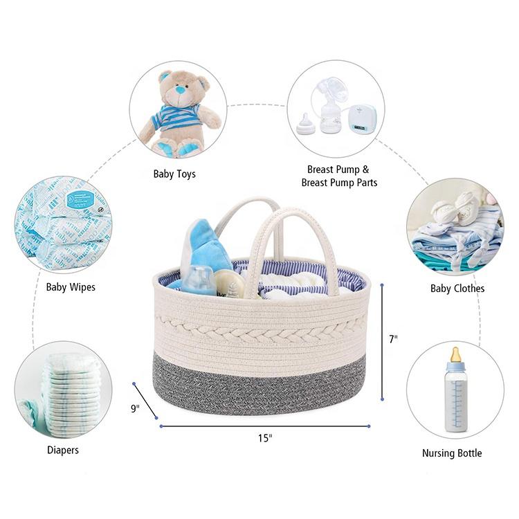 Luxury Baby Portable Large Diaper Caddy Organizer Nursery Storage Bin