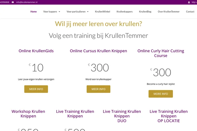 De website van KrullenTemmer