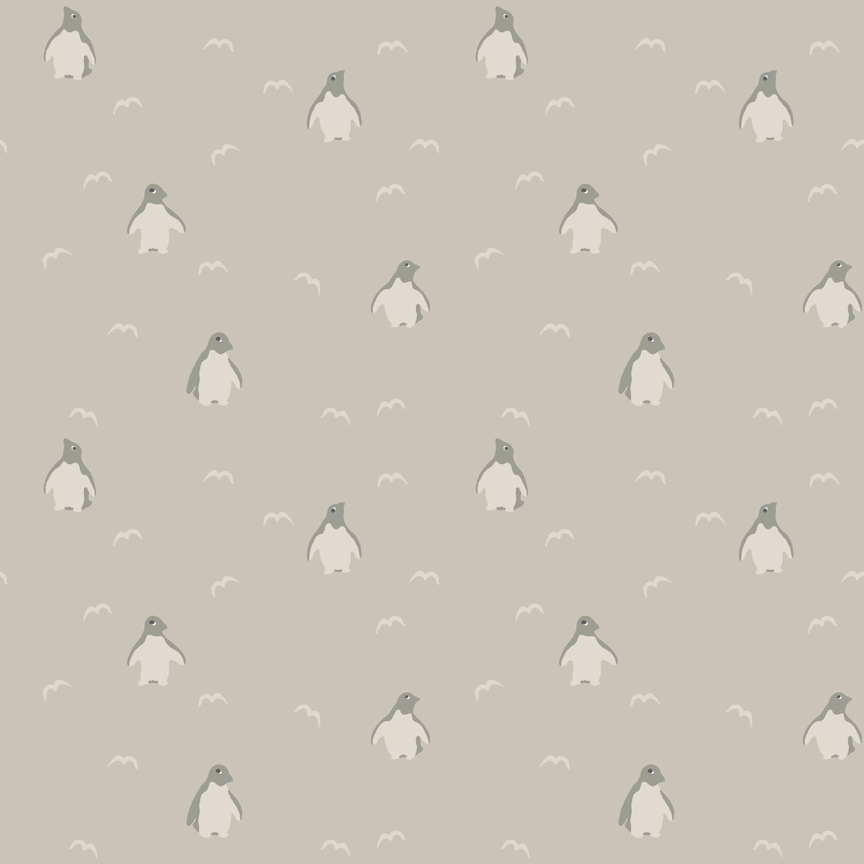 Små Pingviner, Beige - 2021-01 - Duro - Papiers peints - Beige