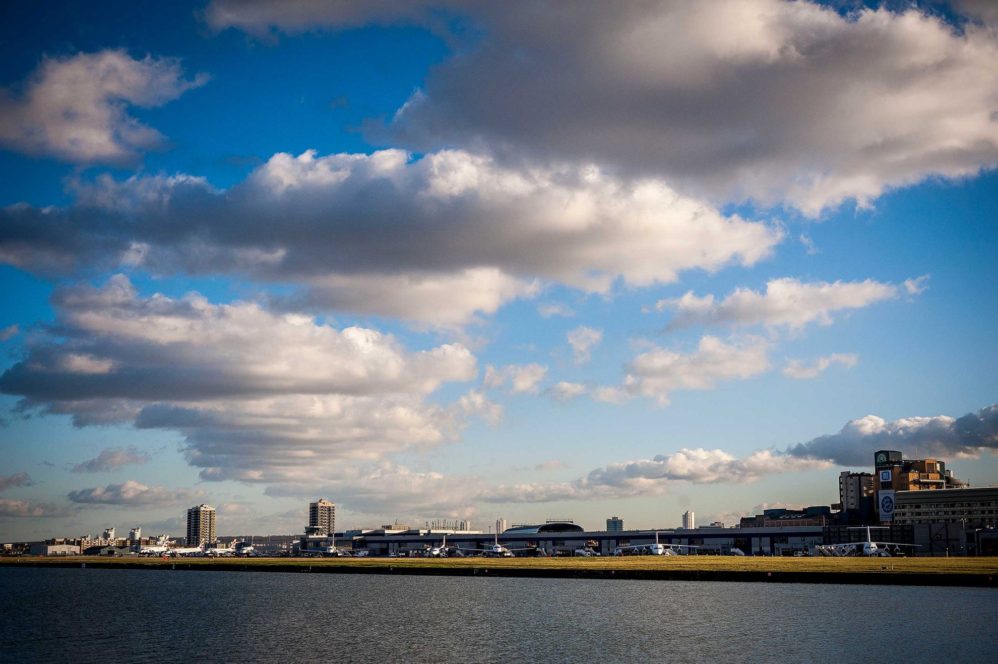 London City Airport from the Royal Albert Dock