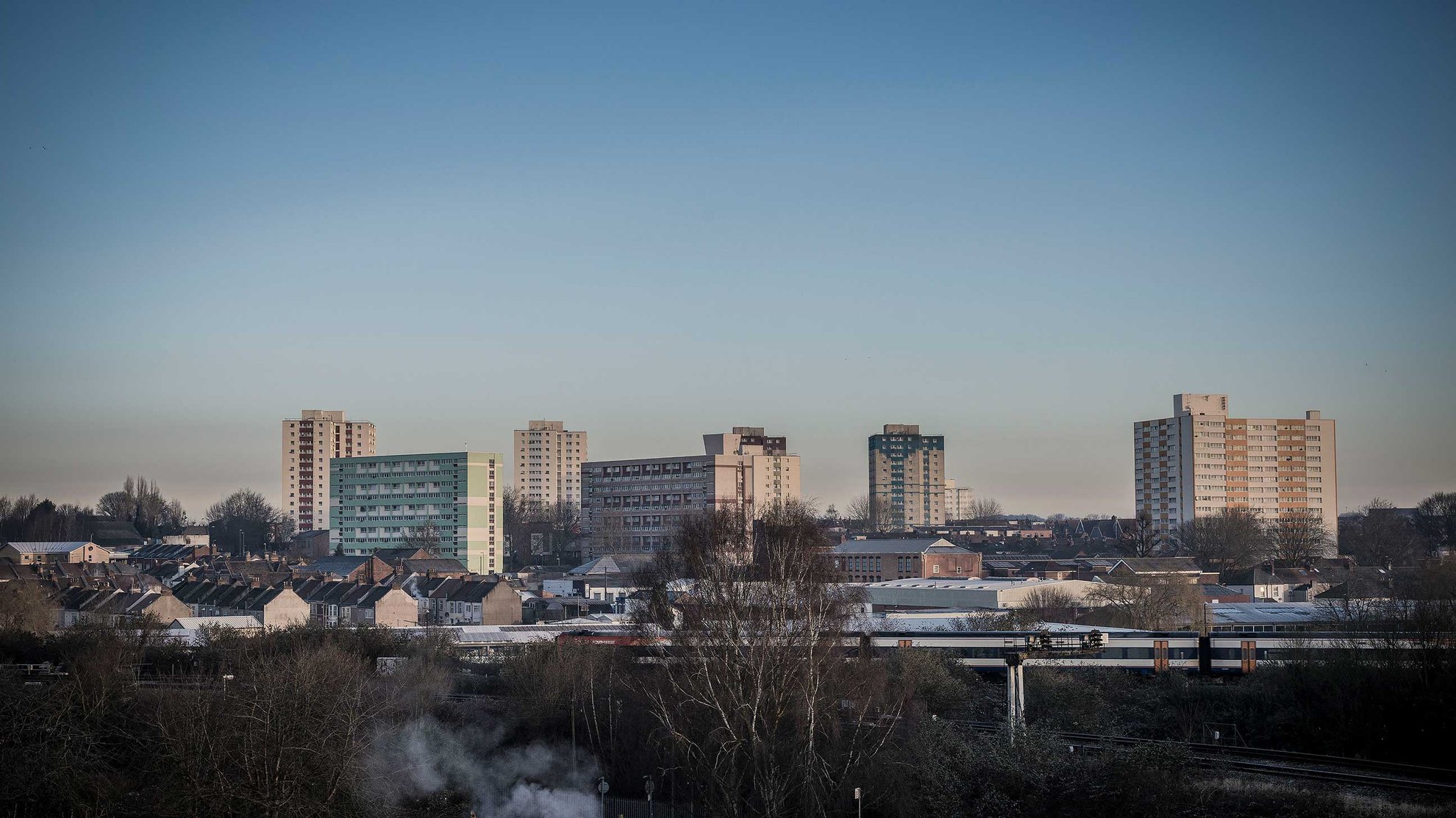 East Bristol cityscape. February early morning.