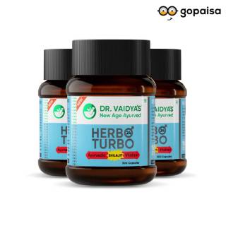 Dr Vaidya's Herbo 24 Turbo Capsules: Ayurvedic Male Power Booster (Pack of 3)