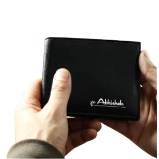 Personalized Black Leather Wallet for Men at Just Rs.446 after Use Code (GP15)