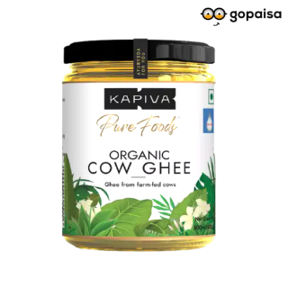 Kapiva Organic Cow Ghee -1L [10% Coupon + GP Cashabck]