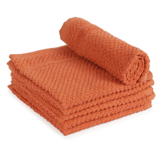 Flat 71% off on Orange Cotton 350 GSM Face Towels (6 Pcs)