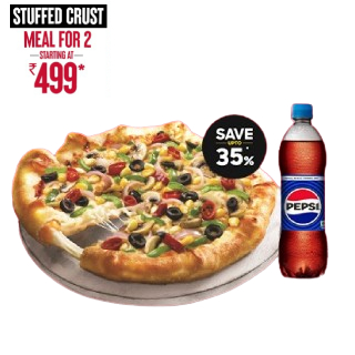 Stuffed Crust Pizza Meal for 2 starting at Rs.499