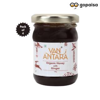 Vanantara Organic Honey with Ginger (150 gm) - Pack of 4