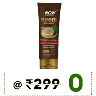 Get Free Face Wash on Order Rs.699 | Code (FREEFACEWASH)