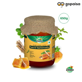 Zandu Tulsi Honey 650 GM [Extra 10% Coupon - ZANDU10]