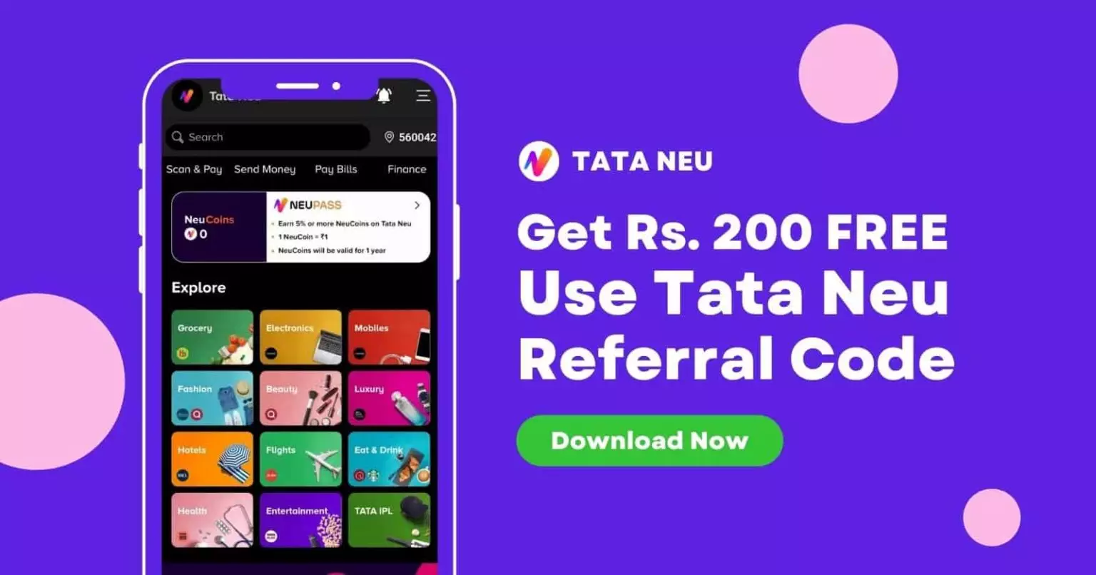 Use Tata Neu Referral Code "PANK1294" & Get 500 NeuCoins | Tata Neu Refer and Earn Offer