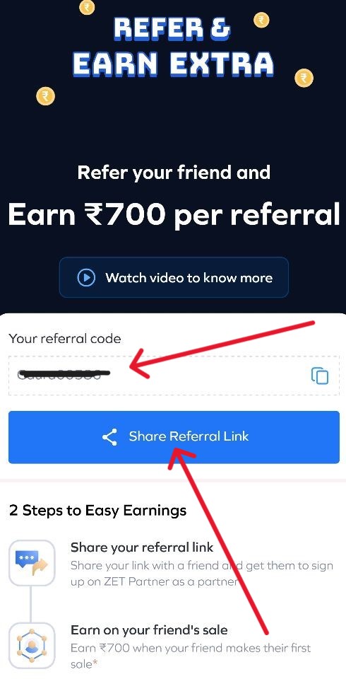 How to share ZET invite code with friends - Step 3 | ZET Refer and Earn Offer