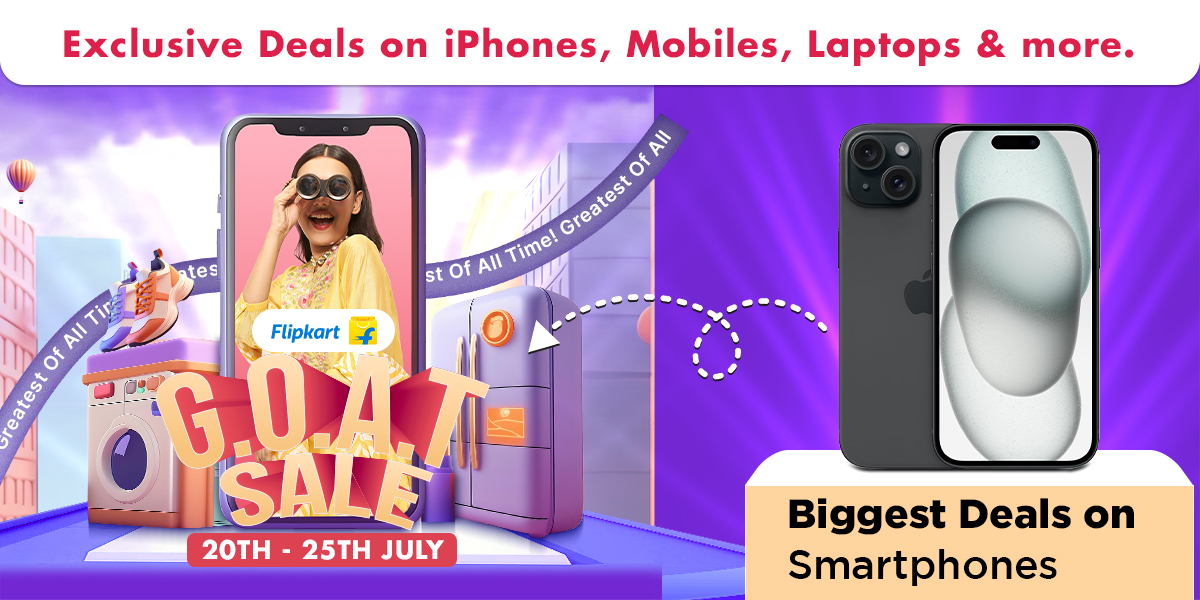 Flipkart GOAT Sale (20th25th July) Exclusive Deals on iPhones