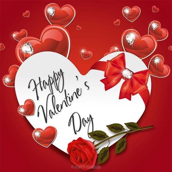Открытка сердце на день Святого Валентина