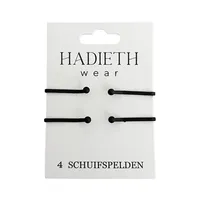 Hijab schuifspelden zwart matte 4 stuks 