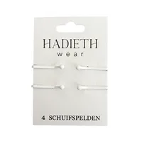 Hijab schuifspelden wit matte 4 stuks	