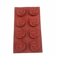 Siliconen bakvorm - grote roosjes - rood