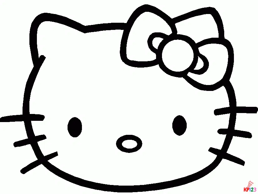 Hello Kitty kleurplaat 3