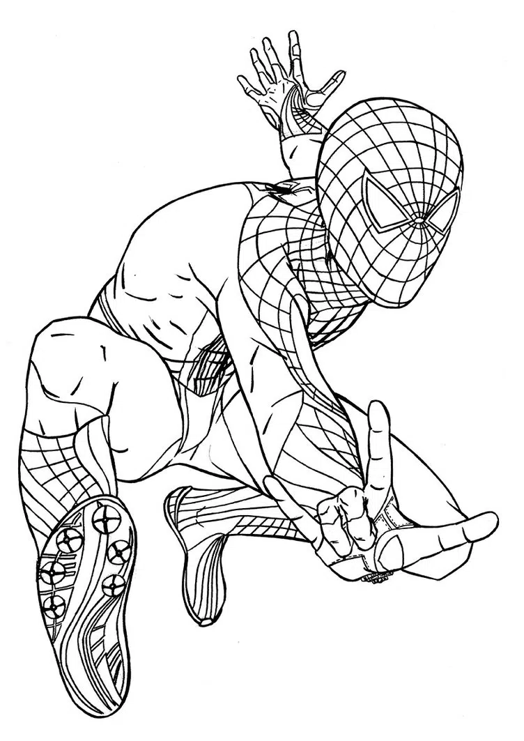 Spiderman Kleurplaat 14