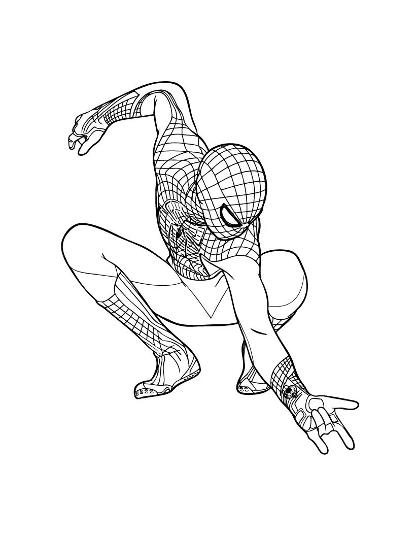 Spiderman Kleurplaat 16