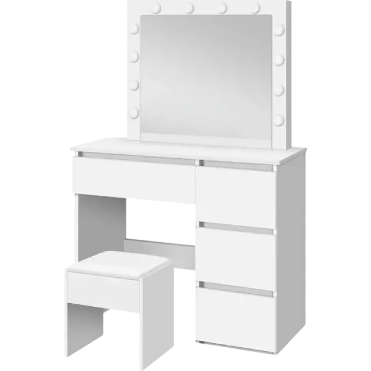 Lykke Med Belysning Amelia 94cm Vit Sminkbord 43x94.5cm