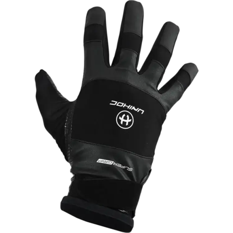 Unihoc Goalie Gloves SUPERGRIP Black S/M