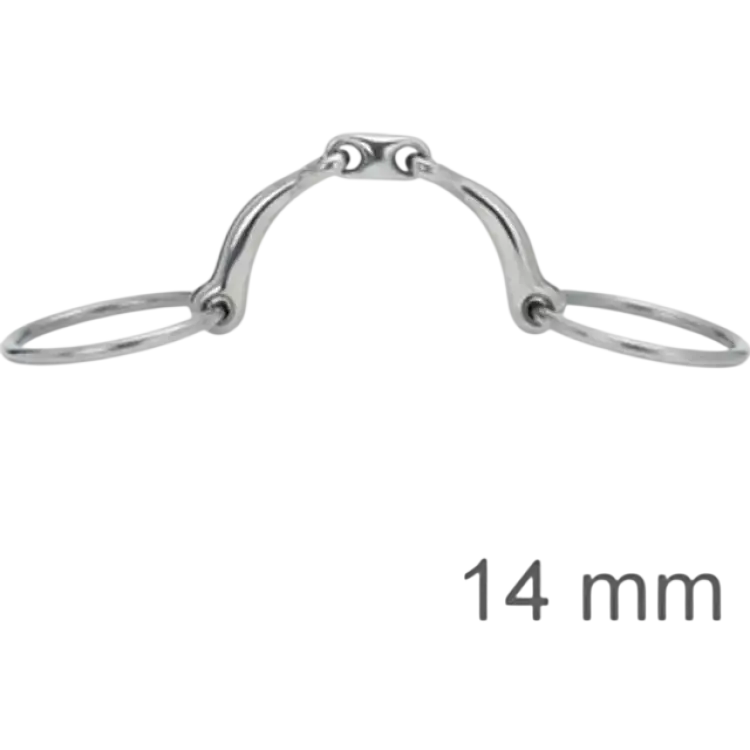 Horse Guard Horse Guard Tredelat Tränsbett med Böjd Mundel Silver L125 T14 mm