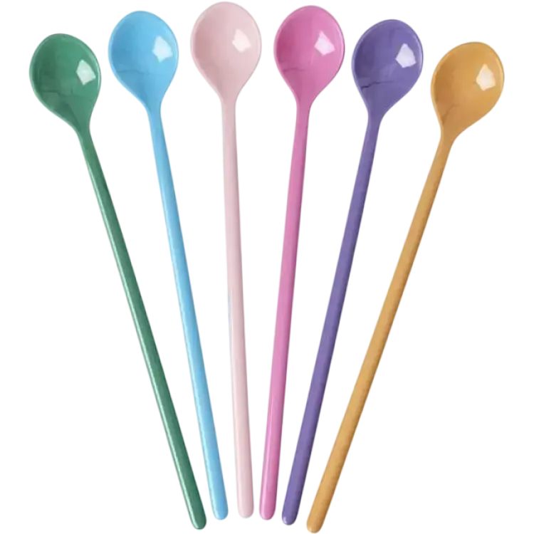 Rice Melamine Long Spoons 6-pack La Joie de Vivre Lattesked
