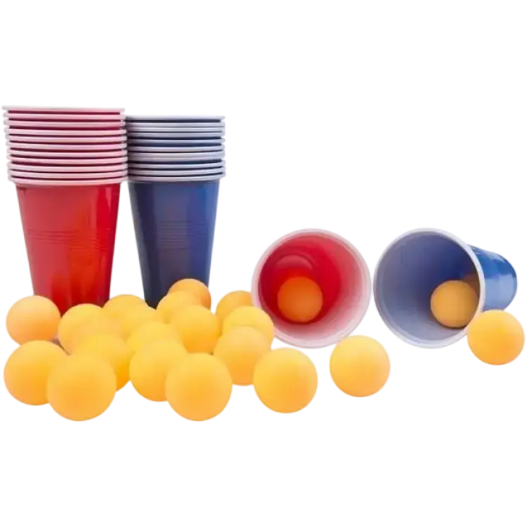 Drinking Games Beer Pong Mugs & Balls 48pcs