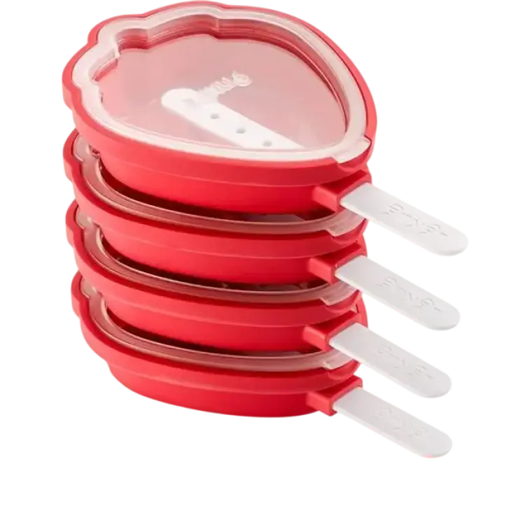 Lekue Lékué Isglassformar Jordgubb 4-Pack Röd Glassform 4st