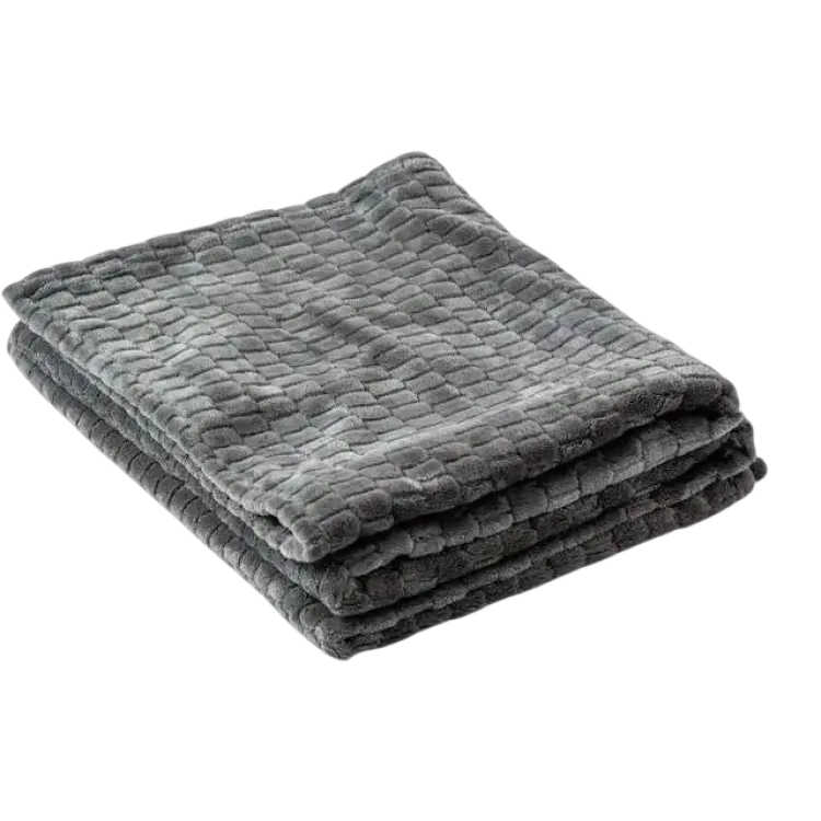 Kosta Linnewäfveri Fleecepläd Jaquard Filt Grå (170x130cm)