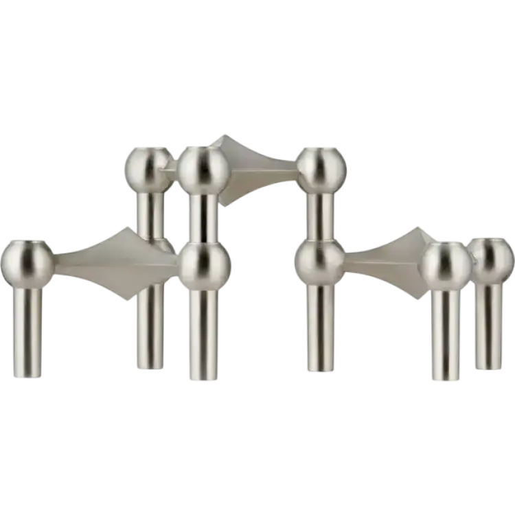 STOFF Nagel 3 Delar Brushed Chrome 6.9 x 10.2 cm Ljusstake 6.9cm 3st