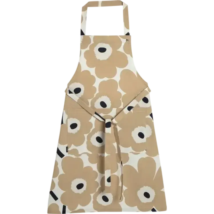 Marimekko Baumwoll Schürze Pieni Unikko Förkläde Beige